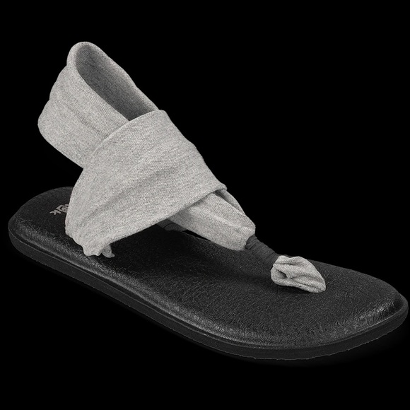 Sanuk Shoes - Sanuk Yoga Sling Memory Foam Black Grey Sandals 5